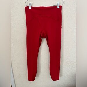 Lululemon Leggings Women Size 10 Red Mid Rise 25" Length Yoga/Workout.
